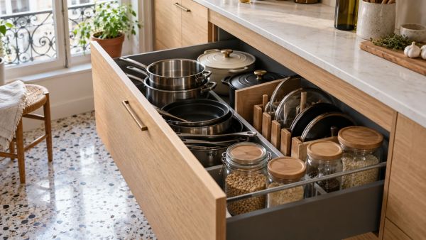 Comment optimiser l'espace sous les placards de cuisine