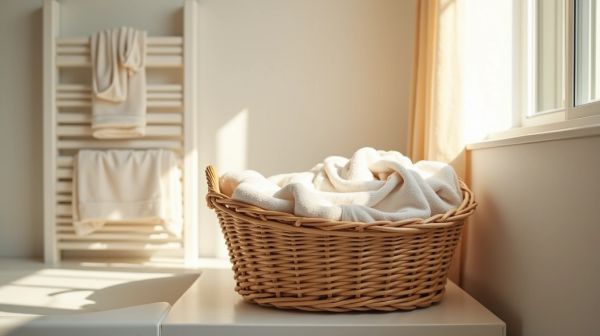 Panier à linge en osier : l'astuce déco qui range la salle de bain sans la encombrer