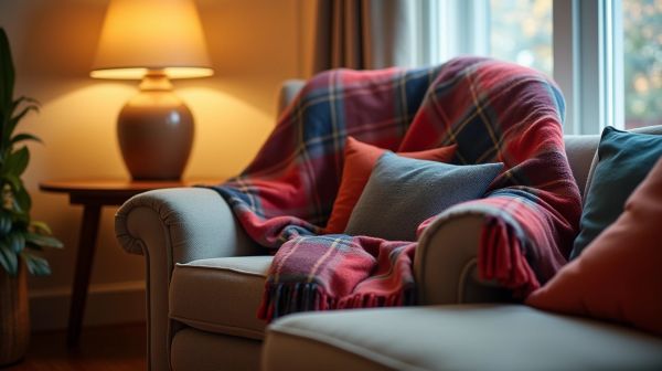 Plaid pilou pilou : la touche cocooning qui réchauffe le salon