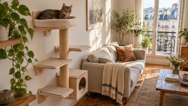 Top idées d'arbres à chat adaptés pour un petit espace de 40 m2