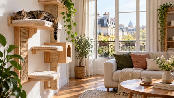 Top idées d'arbres à chat adaptés pour un petit espace de 40 m2